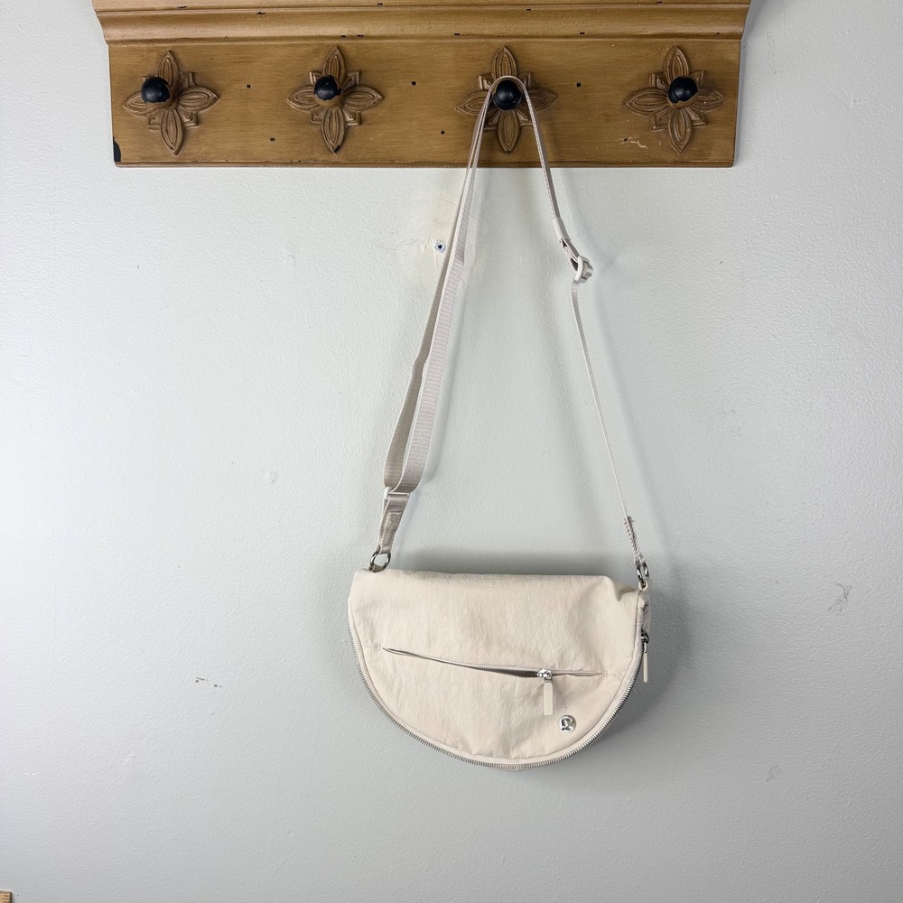Lululemon All Night Festival Bag Cream White O/S Crossbody Nylon Zip